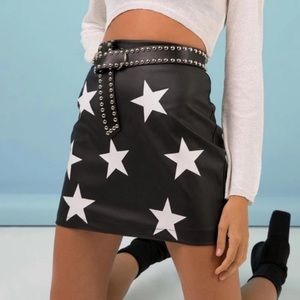 Princess Polly Faux Leather Star Skirt